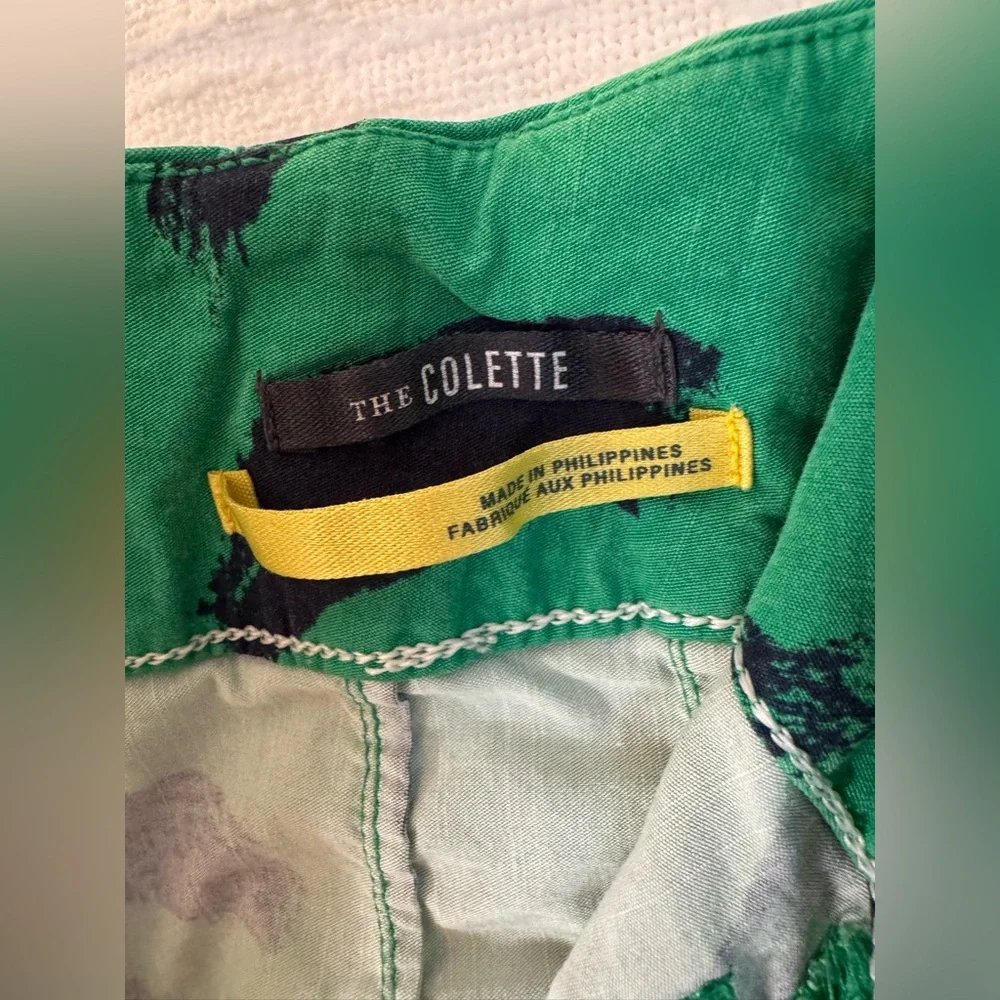 Maeve by Anthropologie-The Collette Green and Navy Artistic Pants - Picture 6 of 7